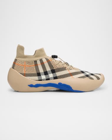 Burberry Men's Check Knit Neptune Sneakers
