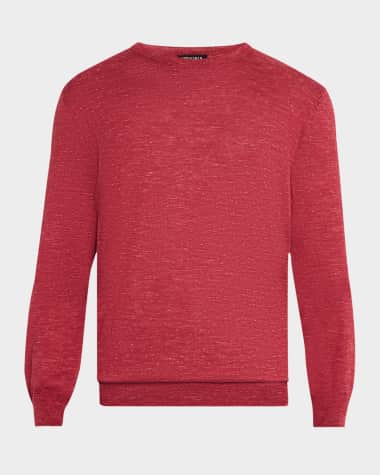ZEGNA Men's Azeala Cashmere, Silk and Linen Crewneck Sweater