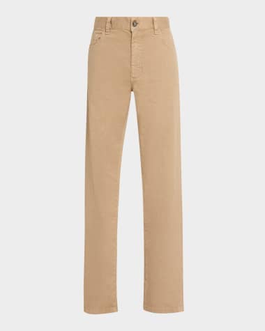 ZEGNA Men's Comfort Linen and Cotton Five-Pocket Pants