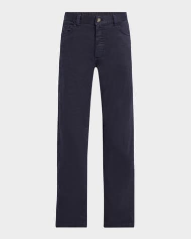 ZEGNA Men's Comfort Linen and Cotton Five-Pocket Pants