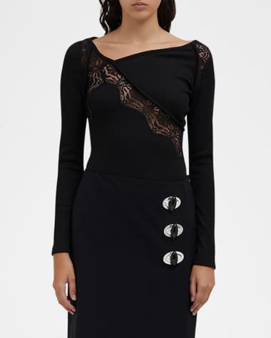 Christopher Esber Lace Inset Long-Sleeve Top