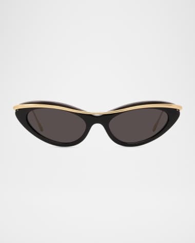 Loewe Signature Acetate & Metal Cat-Eye Sunglasses