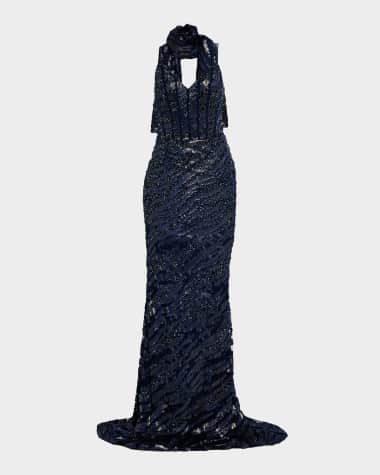 Jovani Strapless Beaded Gown with Sash