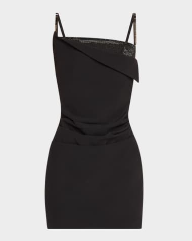 Roland Mouret Crystal Crepe Mini Dress