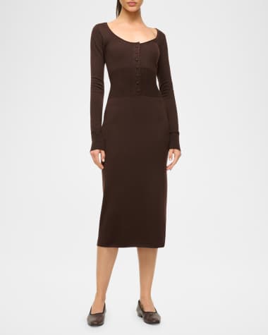 STAUD Sabrina Merino Wool Midi Dress
