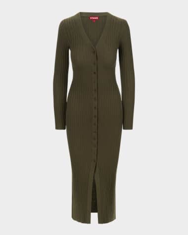 STAUD Shoko Ribbed Cashmere Sweater Dress