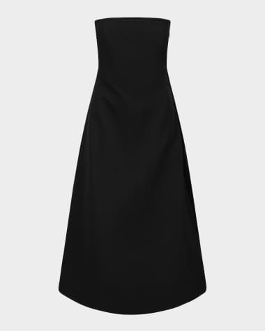 STAUD Kennedy Strapless Midi Dress