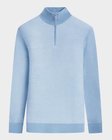 Bugatchi Men's Quarter-Zip Birdseye Sweater