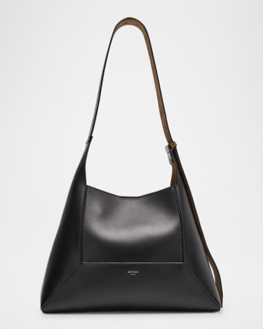 Jimmy Choo Medium Diamond Black Leather Hobo Bag
