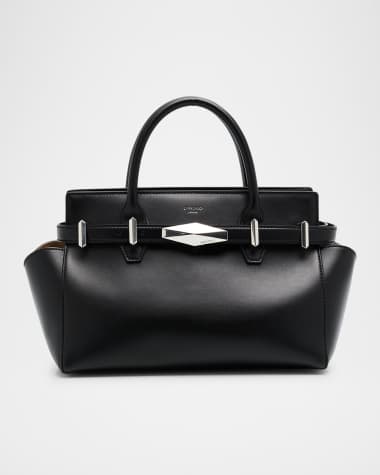 Jimmy Choo Small Diamond Belted Leather Top-Handle Bag