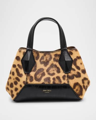 Jimmy Choo XS Diamond Leopard Calf Hair Tote Bag