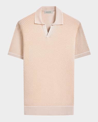 Bugatchi Men's Jacquard Johnny Collar Sweater