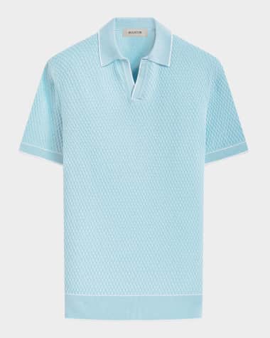 Bugatchi Men's Jacquard Johnny Collar Sweater