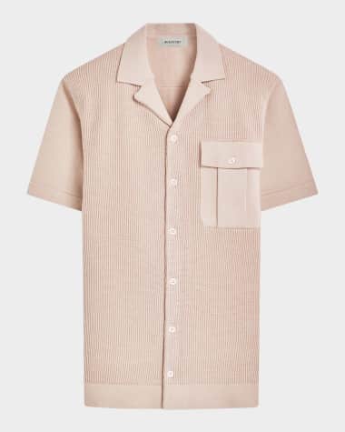Bugatchi Men's Camp-Collar Short-Sleeve Sweater