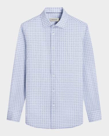Bugatchi Men's OoohCotton James Geometric Sport Shirt