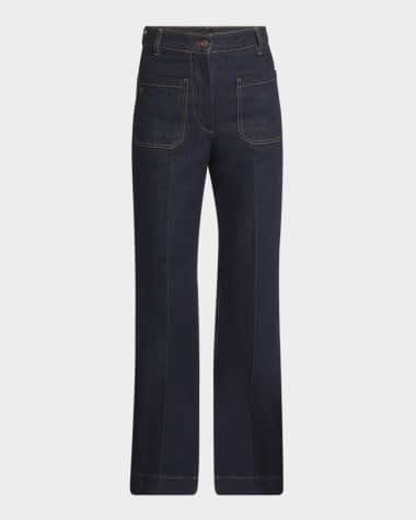 Victoria Beckham Alina Patch-Pocket Flared Jeans
