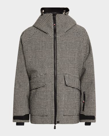 Moncler Grenoble Men's Nauders Hooded Wool Short Down Jacket