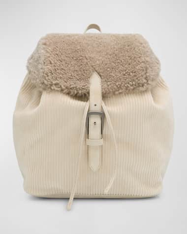 Brunello Cucinelli Corduroy Lamb Shearling Backpack