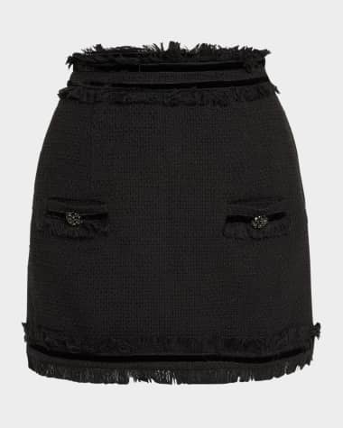 Cinq a Sept Christie Fringe Tweed Mini Skirt