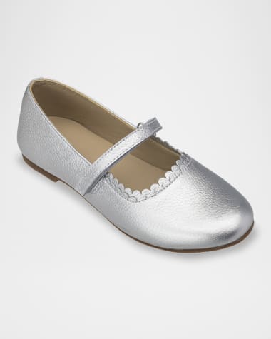 Elephantito Girl's Aria Scallop-Trim Ballerina Flats, Baby/Toddler/Kids
