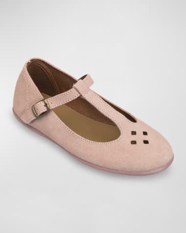 Elephantito Girl's Suede T-Bar Flats, Baby/Toddler/Kids