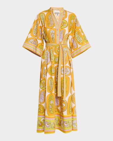 ALEMAIS Diana Belted Midi Dress