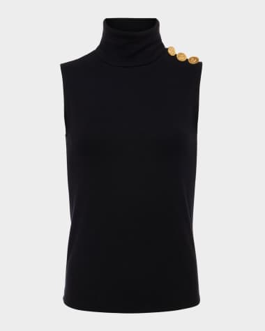 L'Agence Ceci Sleeveless Turtleneck Top