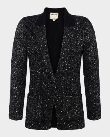 L'Agence Lenora Sequin Knit Blazer