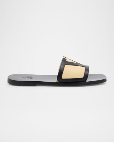 Valentino Garavani Men's Viva Superstar Leather Slide Sandals