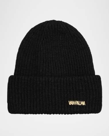 Van Palma Gaston Wool Beanie W/ 14k-Gold Plated Brass Logo