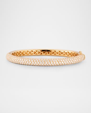 Leo Pizzo 18K Yellow Gold Thin Pavé Diamond Bangle