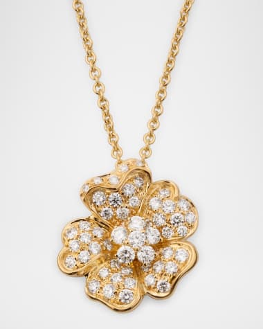 Leo Pizzo Flora 18K Yellow Gold Diamond Pendant Necklace, 16.5"L
