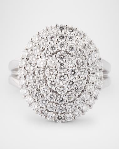 Leo Pizzo Oval Diamond Ring in 18K White Gold