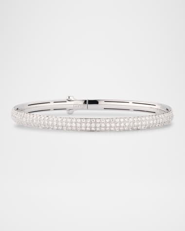 Leo Pizzo 18K White Gold Thin Pavé Diamond Bangle