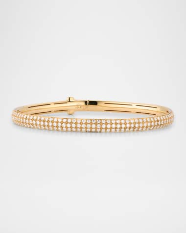 Leo Pizzo 18K Yellow Gold Thin Pavé Diamond Bangle