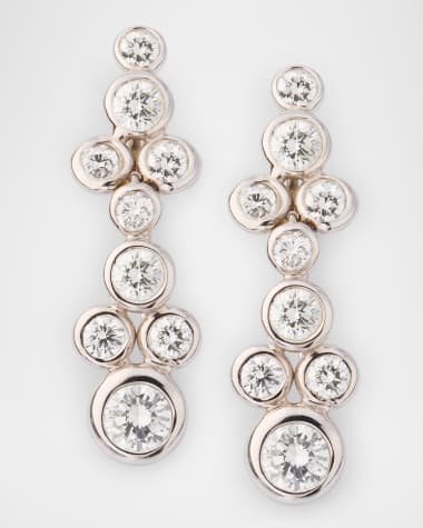 NM Estate Estate 18K White Gold Diamond Dangle Drop Earrings