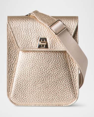 Akris Anouk Mini Metallic Calfskin Messenger Bag