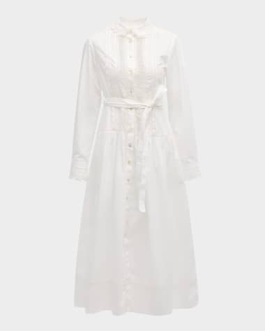 Ulla Johnson Ariane Embroidered Long-Sleeve Shirtdress