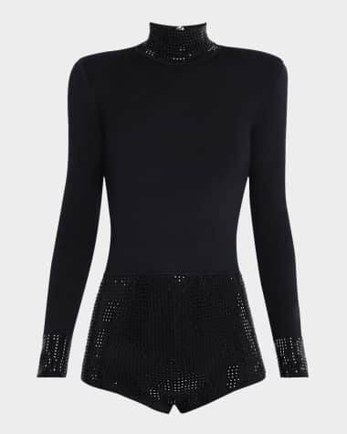 Retrofete Bethanie Rhinestone Turtleneck Romper