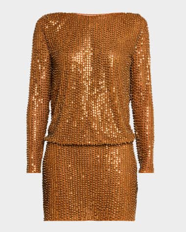 Retrofete Danae Open-Back Crystal Mini Dress