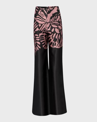 Silvia Tcherassi Andie Printed Straight-Leg Silk Pants