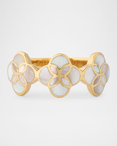 Jan Leslie White Mother of Pearl Three Petal Ring