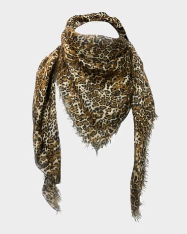 Isabel Marant Madicia Cheetah-Print Wool Blend Scarf