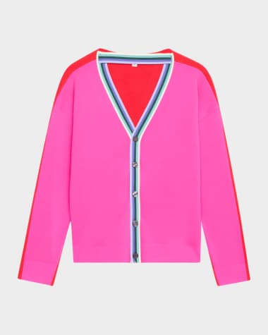 CHRISTOPHER JOHN ROGERS Colorblock Convertible Wool Cardigan
