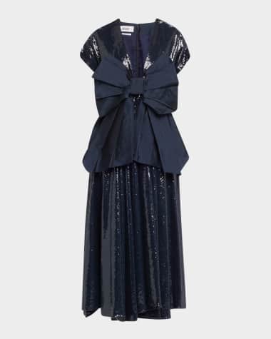CHRISTOPHER JOHN ROGERS Sequined Crushed Bow Dress