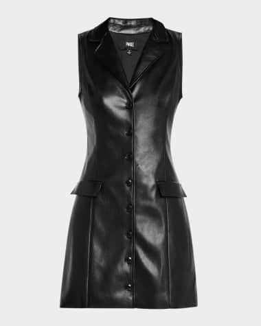 PAIGE Graciella Fitted Faux Leather Mini Dress