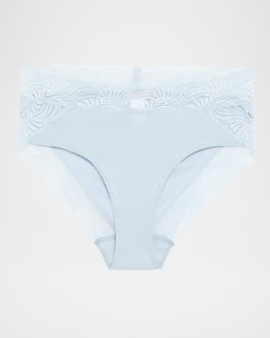 Hanro Cotton Delight Lace-Trim High-Cut Briefs