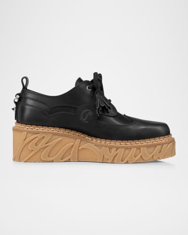 Christian Louboutin Men's Aeroli Leather Platform Derby Shoes
