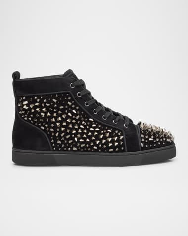Christian Louboutin Men's Louis Riptilis Spike High-Top Sneakers