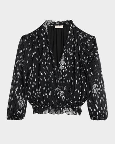 Ramy Brook Levi Dot Semi-Sheer Blouse